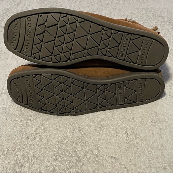 Minnetonka vintage suede fringe ankle booties size 7 brown - Picture 6 of 9